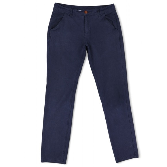 Mugsy Morgans Pants Mens 32x34 Navy Blue Stretch Chino Slim Casual Modern Fit - Picture 1 of 14